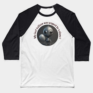 UFO Alien and balloon Baseball T-Shirt